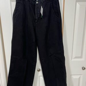 LL Bean Wm  14 Regular straight leg Black Classic fit high rise Denim Jeans NWT